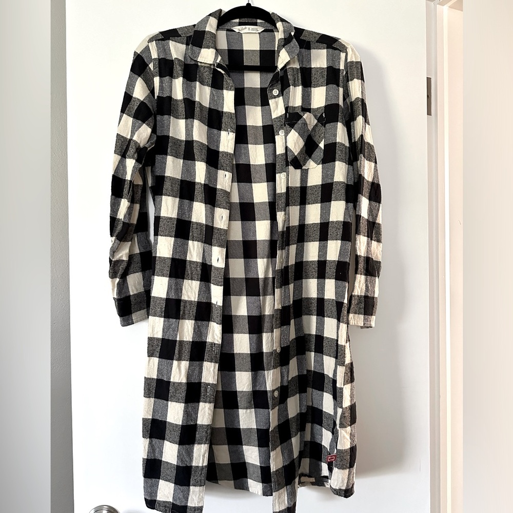 Woolrich Long Buffalo Plaid Flannel Shirt